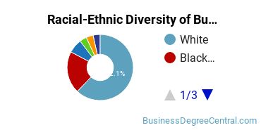 Racial-ethnic diversity of Business Administration & Management majors at Alfred University