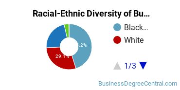 Racial-ethnic diversity of Business Administration & Management majors at American InterContinental University System