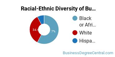 Racial-ethnic diversity of Business Administration & Management majors at Belhaven University