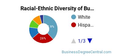 Racial-ethnic diversity of Business Administration & Management majors at California Baptist University