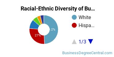 Racial-ethnic diversity of Business Administration & Management majors at California Lutheran University