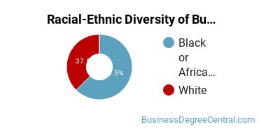 Racial-ethnic diversity of Business Support & Assistance majors at Central Alabama Community College