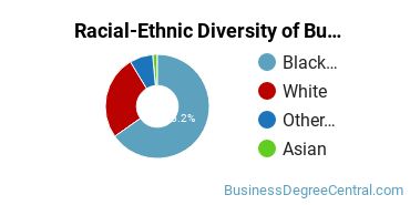 Racial-ethnic diversity of Business Administration & Management majors at Central Georgia Technical College