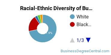 Racial-ethnic diversity of Business Administration & Management majors at Christian Brothers University