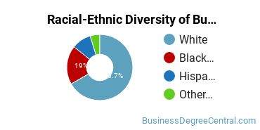 Racial-ethnic diversity of Business Administration & Management majors at Cleveland Community College