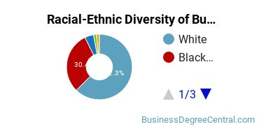 Racial-ethnic diversity of Business Administration & Management majors at Copiah-Lincoln Community College