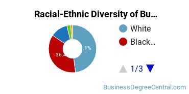 Racial-ethnic diversity of Business Administration & Management majors at Delta State University