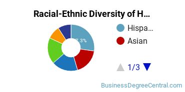 Racial-ethnic diversity of Hospitality Management majors at Fairleigh Dickinson University-Metropolitan Campus