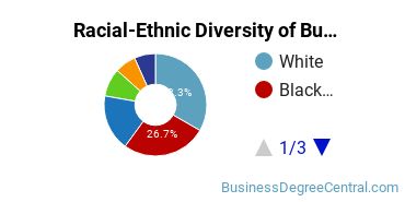 Racial-ethnic diversity of Business Administration & Management majors at Felician University