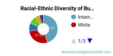 Racial-ethnic diversity of Business Administration & Management majors at Fisher College