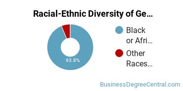 Racial-ethnic diversity of Business & Commerce majors at Fisk University