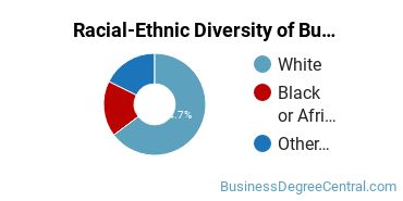 Racial-ethnic diversity of Business Administration & Management majors at Huntington Junior College