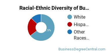 Racial-ethnic diversity of Business Administration & Management majors at Jamestown Business College