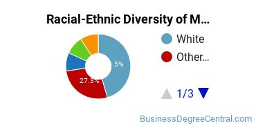 Racial-Ethnic Diversity of Marketing/Marketing Management, General Majors at Juniata College