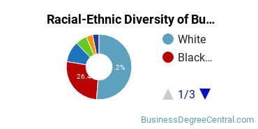 Racial-ethnic diversity of Business Administration & Management majors at Lander University