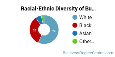 Racial-ethnic diversity of Business Administration & Management majors at Limestone University