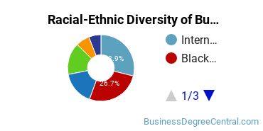 Racial-ethnic diversity of Business Administration & Management majors at Long Island University