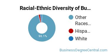 Racial-ethnic diversity of Business Administration & Management majors at Maharishi International University