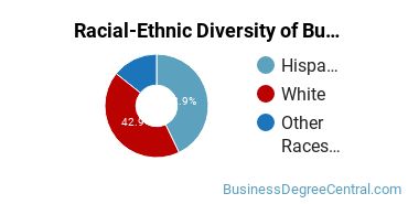 Racial-ethnic diversity of Business Support & Assistance majors at Midland College