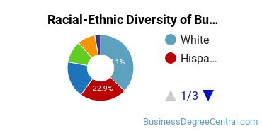 Racial-ethnic diversity of Business Administration & Management majors at Montclair State University