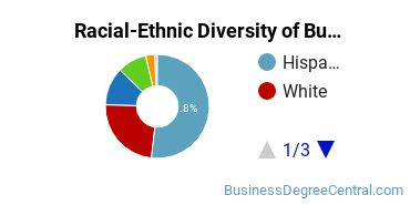 Racial-ethnic diversity of Business Administration & Management majors at Monterey Peninsula College