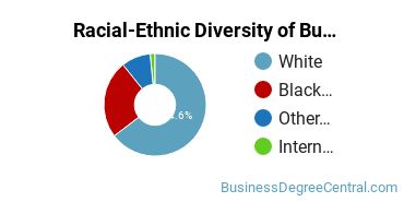 Racial-ethnic diversity of Business Administration & Management majors at University of Mount Olive