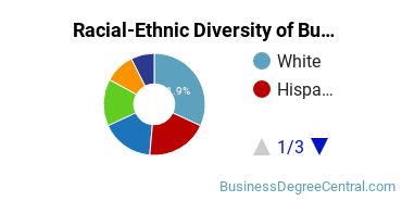 Racial-ethnic diversity of Business Administration & Management majors at National University