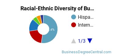 Racial-ethnic diversity of Business Administration & Management majors at New Mexico Highlands University