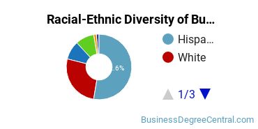 Racial-ethnic diversity of Business Administration & Management majors at Our Lady of the Lake University
