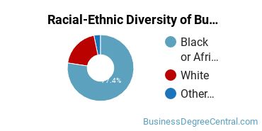 Racial-ethnic diversity of Business Administration & Management majors at Peirce College