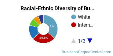 Racial-ethnic diversity of Business Administration & Management majors at Quincy College