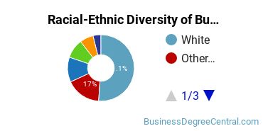 Racial-ethnic diversity of Business Administration & Management majors at Rollins College
