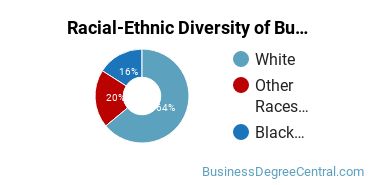 Racial-ethnic diversity of Business Administration & Management majors at Rose State College