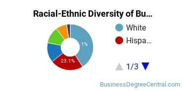 Racial-ethnic diversity of Business Administration & Management majors at San Diego State University