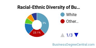Racial-ethnic diversity of Business Administration & Management majors at Seattle Pacific University