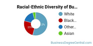 Racial-ethnic diversity of Business Administration & Management majors at South University-Savannah