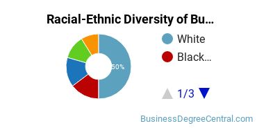 Racial-ethnic diversity of Business Administration & Management majors at Southwestern College