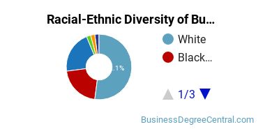 Racial-ethnic diversity of Business Administration & Management majors at Stephen F Austin State University