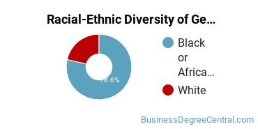 Racial-ethnic diversity of General Sales & Marketing majors at Stevens-The Institute of Business & Arts