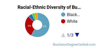 Racial-ethnic diversity of Business Support & Assistance majors at Tidewater Community College