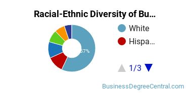 Racial-ethnic diversity of Business Administration & Management majors at University of Arizona
