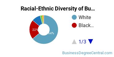 Racial-ethnic diversity of Business Administration & Management majors at University of Central Arkansas