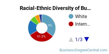 Racial-ethnic diversity of Business Administration & Management majors at University of Chicago