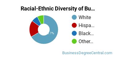 Racial-ethnic diversity of Business Administration & Management majors at University of Providence
