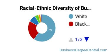 Racial-ethnic diversity of Business Administration & Management majors at University of Memphis