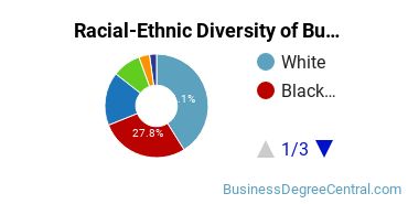Racial-ethnic diversity of Business Administration & Management majors at University of North Carolina at Pembroke
