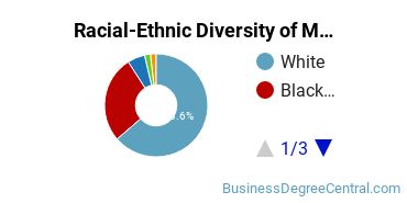 Racial-Ethnic Diversity of Marketing/Marketing Management, General Majors at University of Southern Mississippi