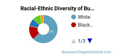 Racial-ethnic diversity of Business Administration & Management majors at University of St Francis