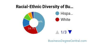 Racial-ethnic diversity of Business Administration & Management majors at University of the Incarnate Word