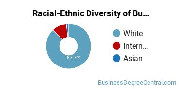 Racial-ethnic diversity of Business Administration & Management majors at Viterbo University